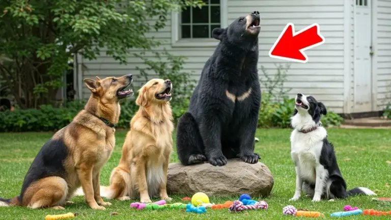 This Bear Was Raised by Three Dogs and Thinks He’s a Dog! What Happens Next Is Unbelievable…