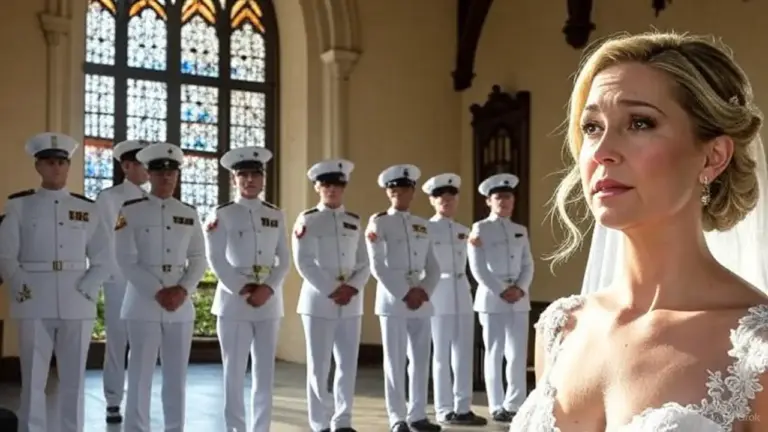 For 6 years, a young baker left warm food for a quiet homeless man—never asking his name! On her wedding day, 12 Marines arrived in full uniform… and the whispers turned into salutes!