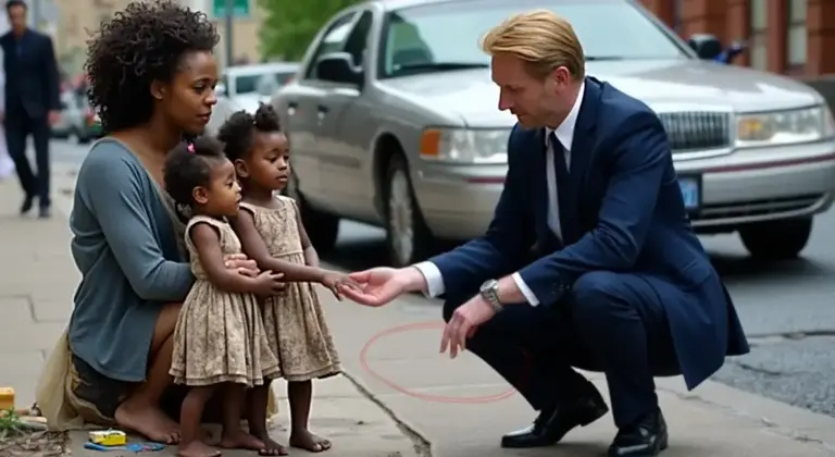 Millionaire Sees a Homeless Woman with Twins! Then Notices Her Ring – and Recognizes His First Love...