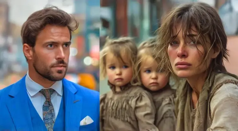 A millionaire sees his childhood love begging with two three-year-old twin children – and recognizes her! But what he does next is unbelievable…