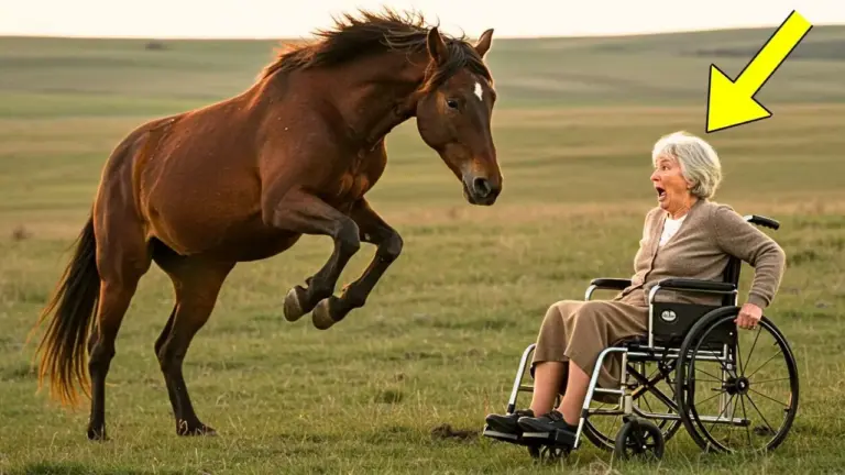 The Wild Mustang Horse Approached an Elderly Woman in a Wheelchair! And What Happened Stunned All…
