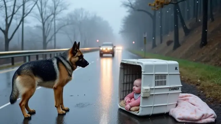 Starving German Shepherd Protected a Baby Left in a Box on a Road! What Happened Next Shocked the Entire Town…