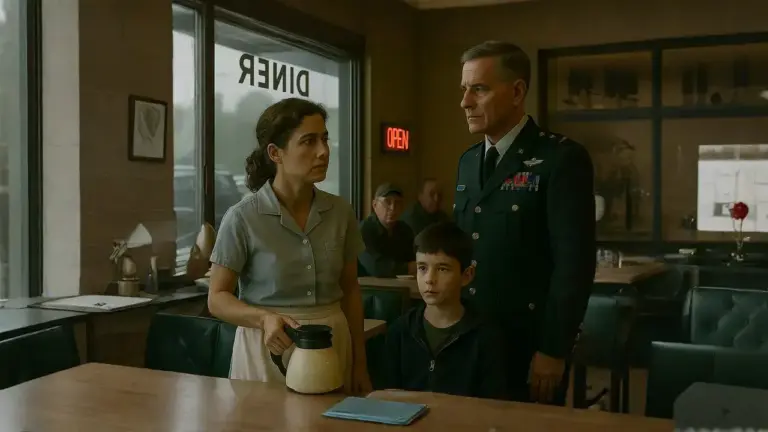 The young waitress gently slid the plate of pancakes toward the boy – whispering, same as always, honey, no charge... She never asked his name, never expected anything in return! But that morning, the entire neighborhood froze as four gleaming black SUVs pulled up outside the diner...