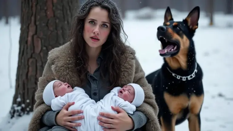 Rich Man Abandons a Mother with Newborn Twins in the Blizzar! But the German Shepherd Saw Everything…