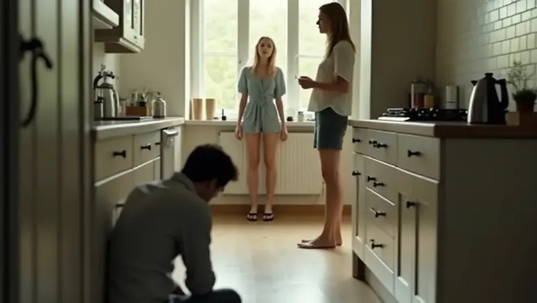 HONEY, I'M HOME! – the wife shouted from the doorway. But seeing a stranger in the kitchen wearing her slippers, she froze...