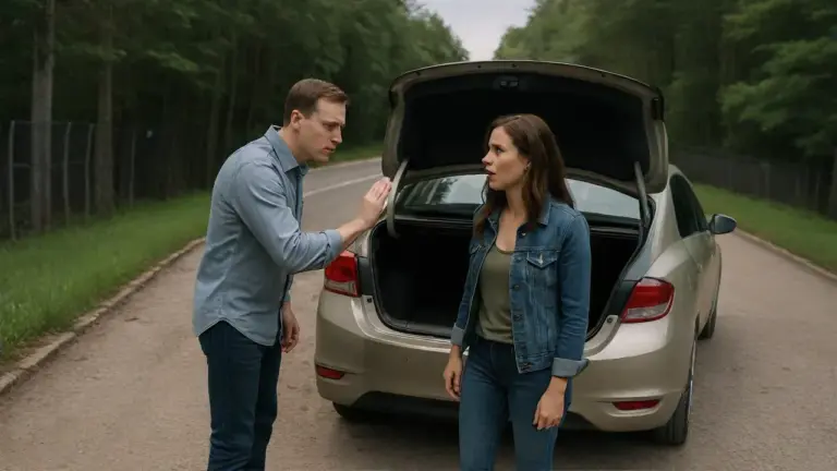 “Turn the car around. NOW,” my husband whispered. I decided to trust him and it saved us…