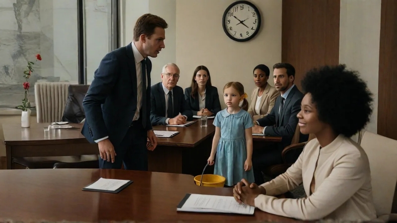 Rich businessman panics without a French translator, until the janitor's 7-year-old daughter takes control – and saves his million-dollar meeting from disaster! What he discovers shocks everyone at the meeting…