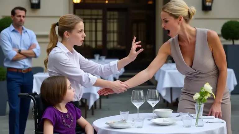 Billionaire Catches Waitress Protecting His Disabled Daughter… What Happens Next is SHOCKING!