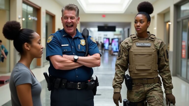 He laughed in a child's face, insisting no black woman could ever serve in special forces. The girl stood frozen with tears in her eyes, until the doors opened and her mother appeared in uniform…