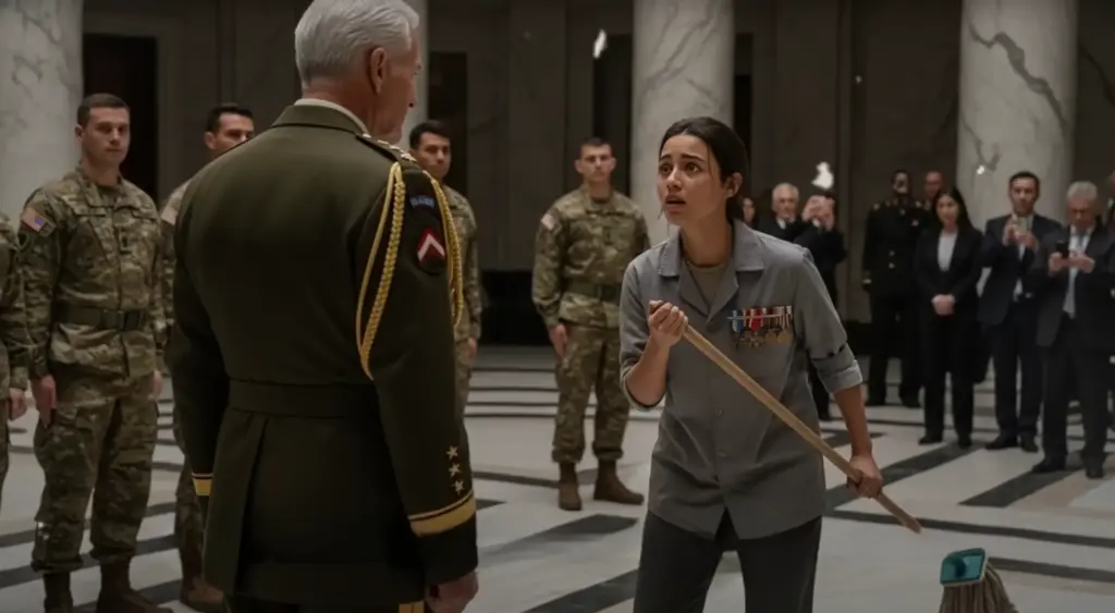 The General Barked a Command No One Understood — Until the Cleaning Lady Snapped to Attention