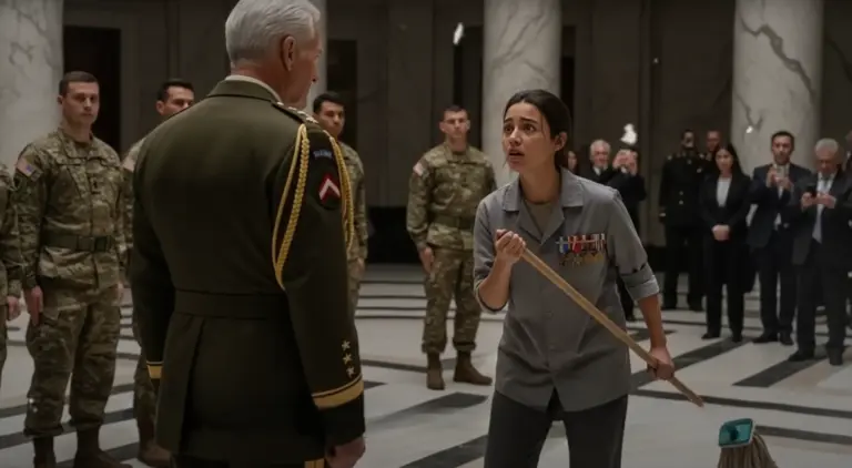 The General Barked a Command No One Understood — Until the Cleaning Lady Snapped to Attention
