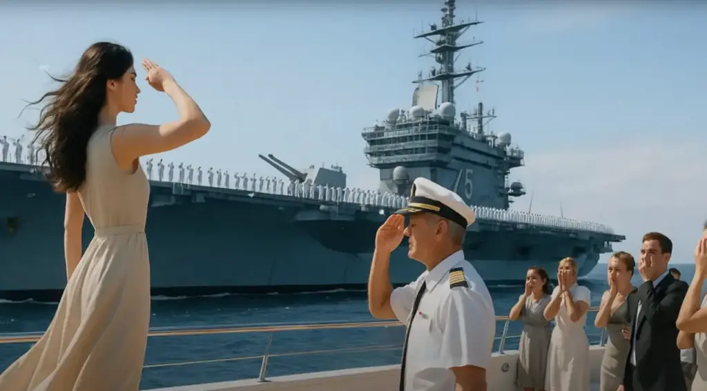 They Mocked the Woman on the Luxury Yacht — Then Froze When a Navy Destroyer Saluted Her