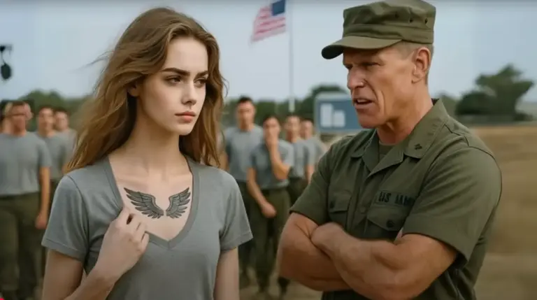 They Mocked Her Uniform — Then Froze at the Tattoo Below Her Collarbone