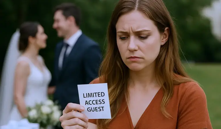 At My Brother’s Wedding, I Was Handed A Paper Badge That Read “Limited Access Guest.” Then My Mom...
