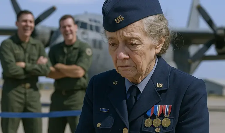 They Laughed at the Elderly Woman Sitting Alone at the Air Show! But When the Commentator Revealed Who She Really Was, Silence Swept Across the Field