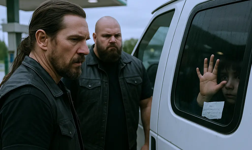 Bikers Stopped for Gas at 2 A.M. Then They Saw a Message on the Window of a Van That Made Them Block the Exit