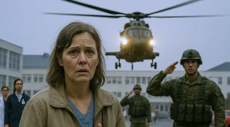 She ended her shift like any other day… until a helicopter landed on the roof and soldiers lined up, saluting her and saying, “Ma’am!” No one at the hospital had any idea who she really was