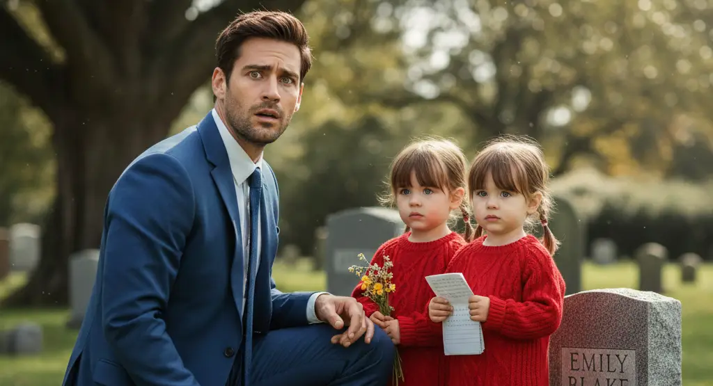 The millionaire visited his ex-wife’s grave expecting a quiet moment… until he saw two little girls crying beside the headstone. When he learned who they were, his whole world stopped