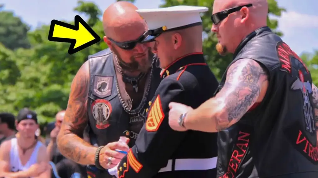 Injured Marine Holds Salute For 3 Hours! Then Bikers Unexpectedly Appear & Do The Unthinkable
