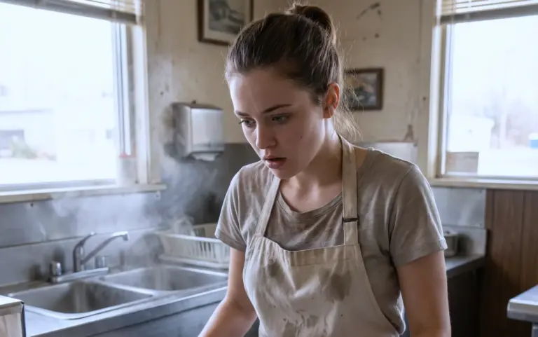 I Was Washing Dishes In A Diner — He Tipped $500 And Asked My Name… My Rich Grandpa