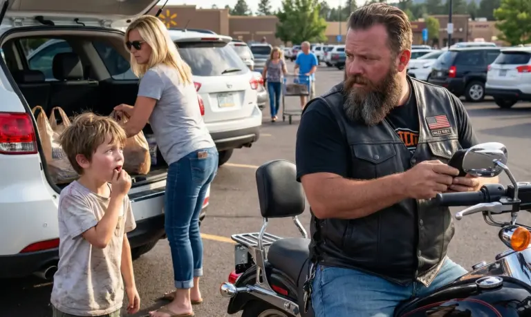 "She's Not My Mom" — Boy Mouthed Words to Biker in Parking Lot That Made Him Block the Only Exit
