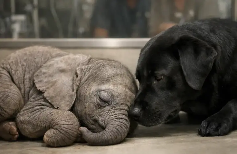 Blind Baby Elephant Was About To Give Up On Life, Then This Dog Did Something NO ONE Expected