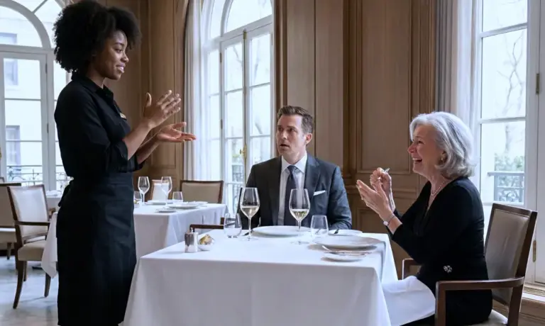 The shy waitress greeted the billionaire's deaf mother, but what she said in sign language shocked everyone