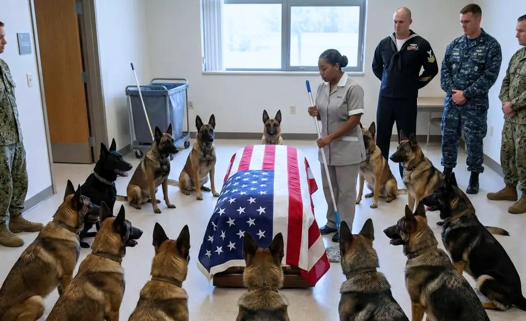 The Dogs Wouldn’t Leave the Fallen Handler’s Casket — Then an Unexpected Woman Revealed Who She Was