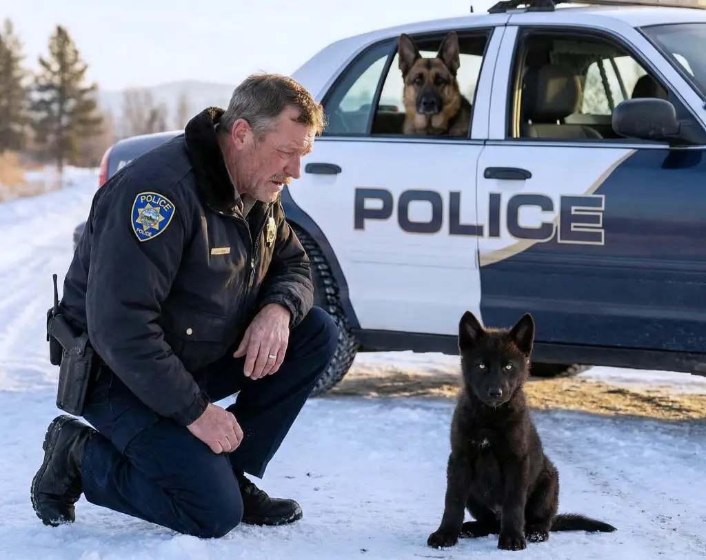 Black "Puppy" Stopped The Police Car! When The Cop Saw WHY, He Broke Down