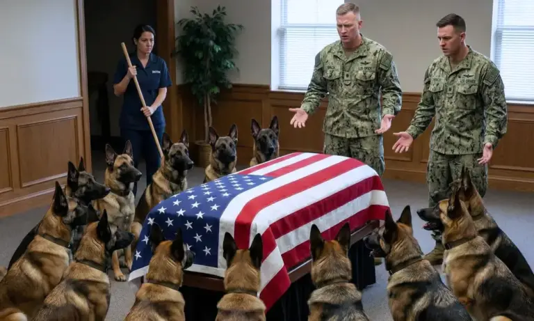 Military Dogs Blocked Access to Their Handler's Casket — And Refused to Move Until One Person Entered the Room