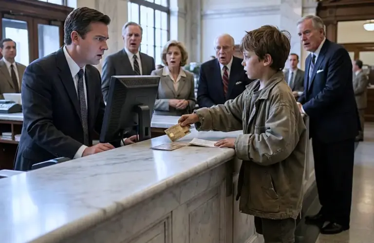 Kid in Worn-Out Shoes Went to Bank to Check Account — Manager Laughed Until He Saw the Balance