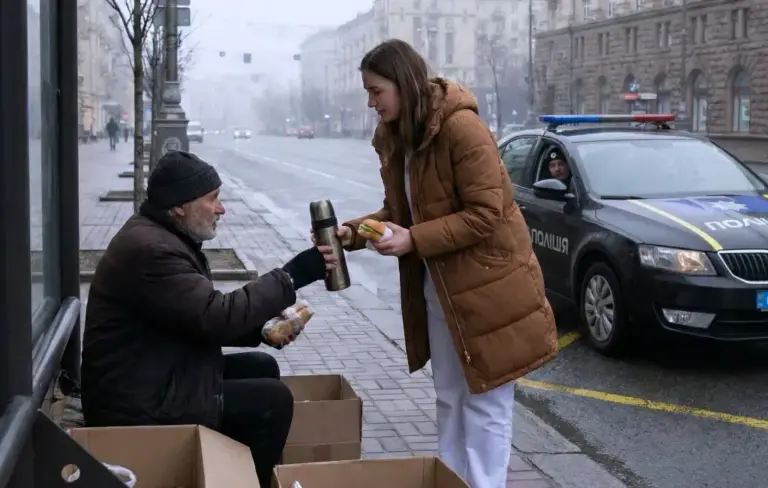 Полгода она кормила старика на остановке, не зная, кто он на самом деле! Когда за ней приехал кортеж генерала, всё изменилось…