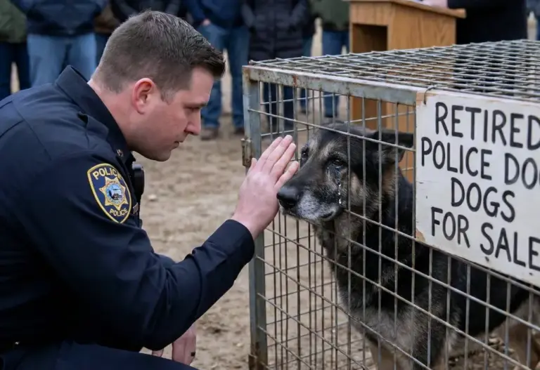 "I Will Take All of Them!" Officer Halts Cruel Auction After Seeing Real Tears in a Retired Hero Dog’s Eyes