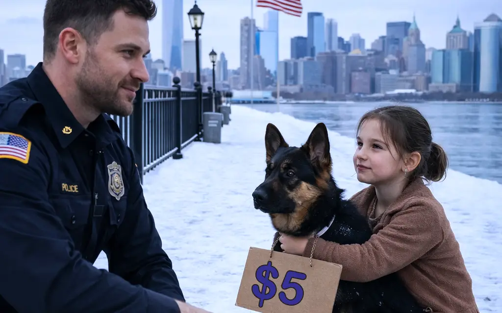 A 9-Year-Old Girl Tried to Sell Her Dad’s Police Dog for $5 in the Snow. When the Officer Found Out Why, He Froze