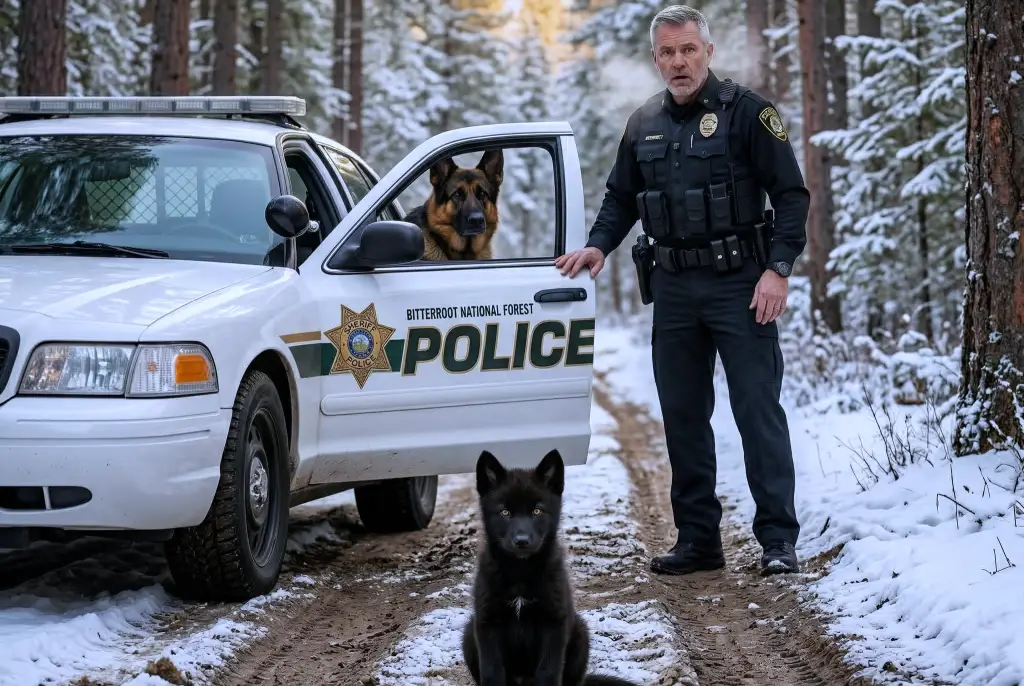 A Small Black Puppy Blocked a Police Cruiser — When the Officer Saw Why, He Froze...