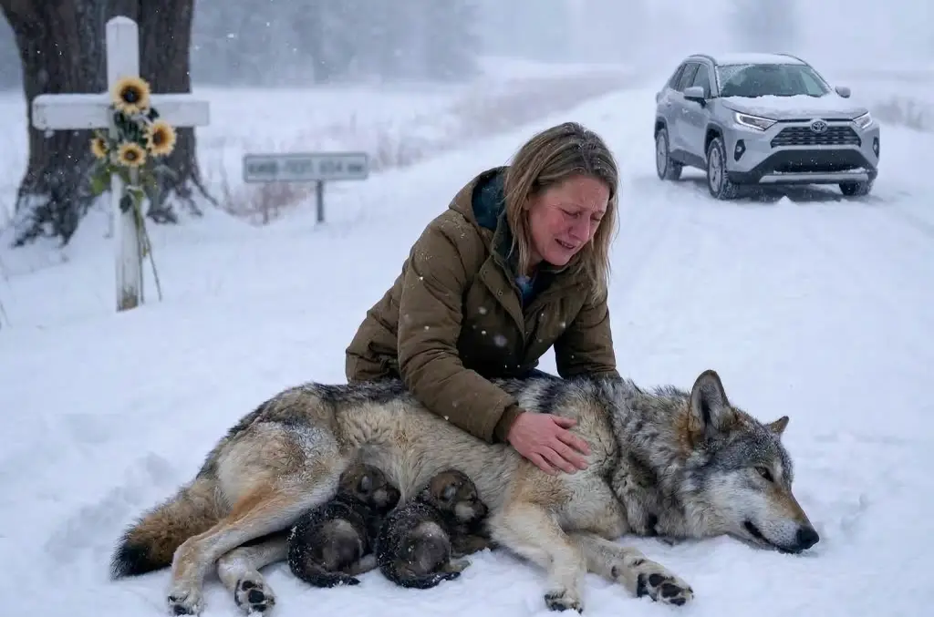 A Woman Opened Her Door to a Freezing Wolf Family — What Happened Next Left Everyone Stunned