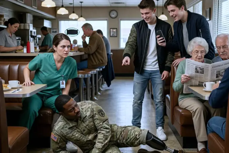 They laughed as the wounded Marine hit the floor. Then the quiet nurse stood up. This arrogant billionaire thought he could destroy her, until 1,000 veterans showed up