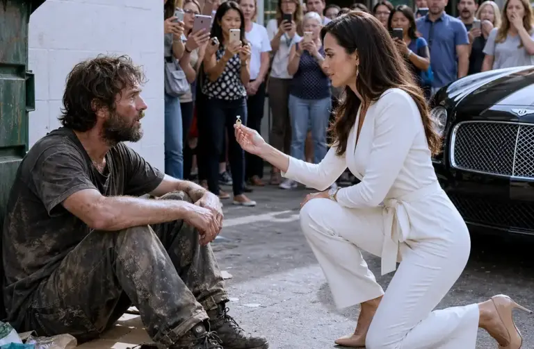 She Dropped to One Knee for a Street Beggar. You Won't Believe the Heartbreaking Secret He Was Hiding...