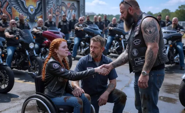 95 Hells Angels Surrounded His Shop After He Touched the Boss's Daughter! What He Found Hidden in Her Wheelchair Brought Grown Men to Tears...