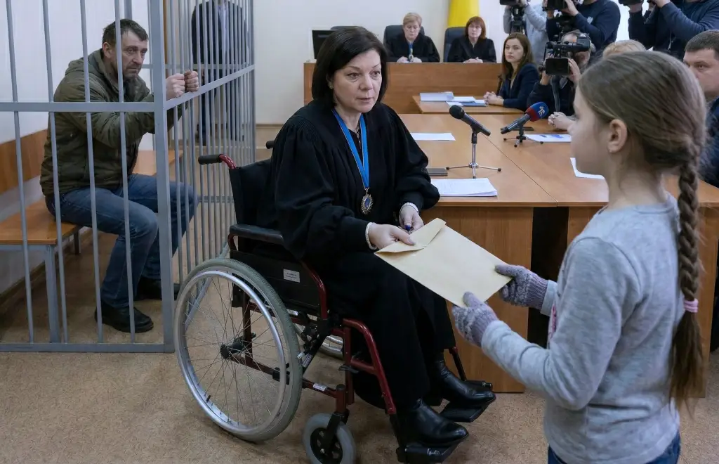 Пятилетняя девочка подошла к парализованной судье, чтобы спасти папу от тюрьмы… То, что она прошептала, заставило весь зал плакать!