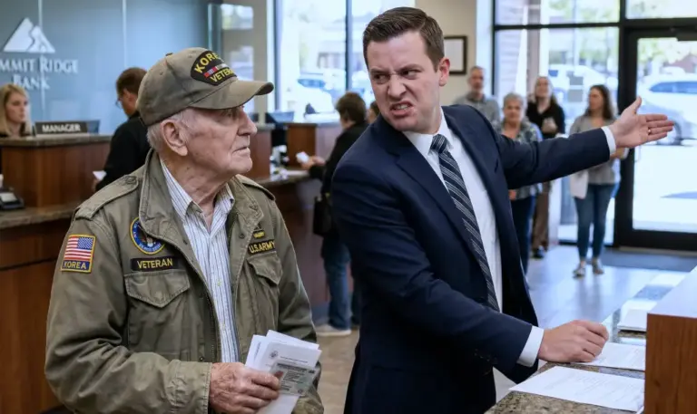 A Smug Bank Manager Laughed At This Old Vet's "Fake" Papers! 30 Minutes Later, A Furious General Walked Through The Doors...