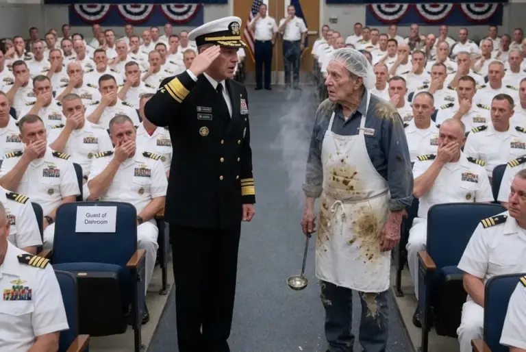 A Top-Ranking Admiral Halted a Major Ceremony Just to Salute the Base Dishwasher! When the Crowd Found Out Why, They Wept...