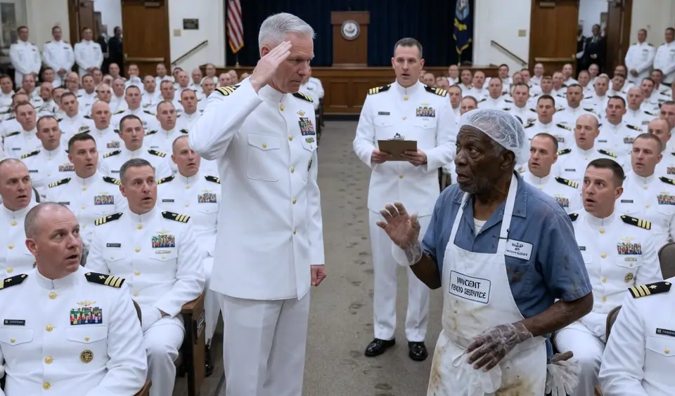 A 3-Star Admiral Refused to Start a Ceremony Until a Cafeteria Worker Arrived! When the Crowd Saw Why, They Were Speechless...