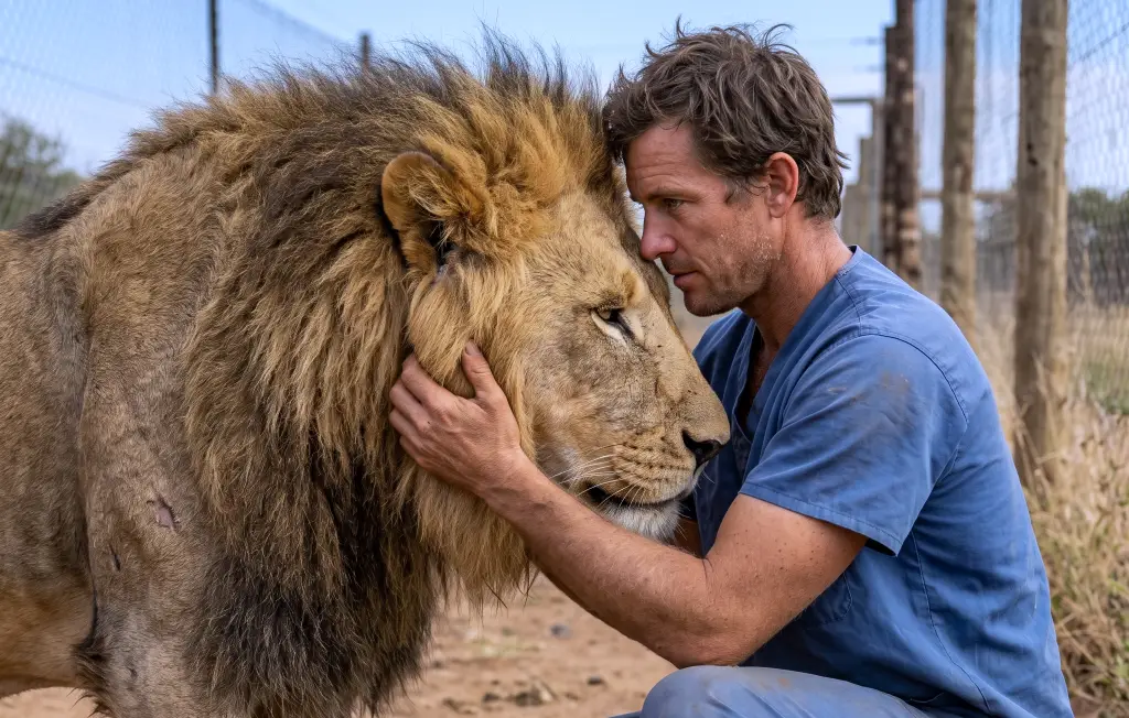 Veterinarians warned him to stay away from the traumatized lion! The moment he stepped inside the enclosure will bring you to tears...
