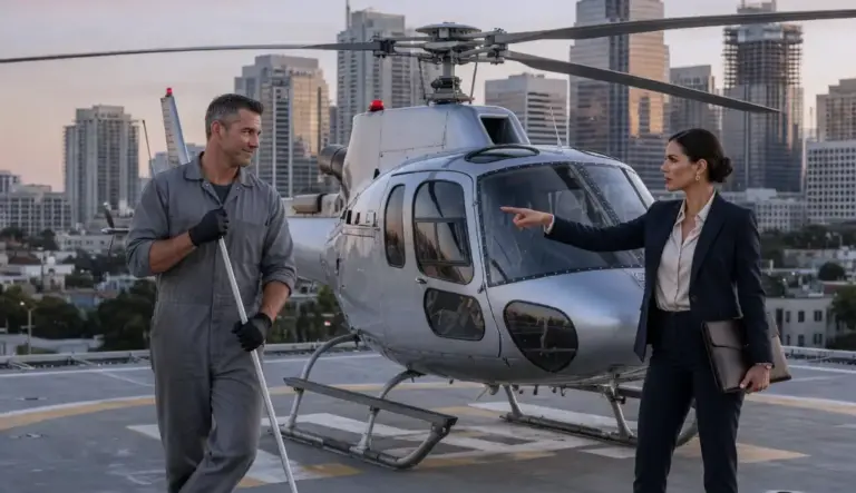 "Fly This Helicopter And I'll Marry You," Mocked The Ruthless CEO! But The Quiet Janitor's Secret Identity Instantly Shattered Her Entire World...