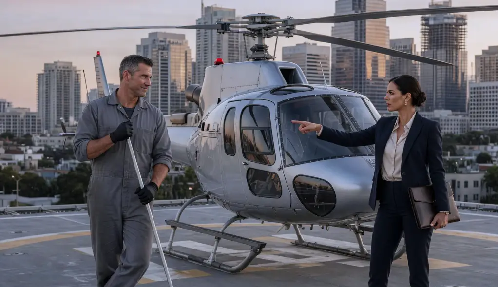 "Fly This Helicopter And I'll Marry You," Mocked The Ruthless CEO! But The Quiet Janitor's Secret Identity Instantly Shattered Her Entire World...
