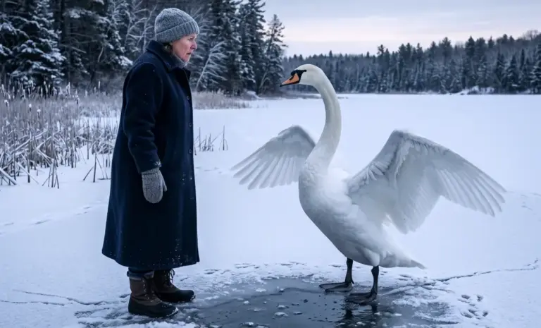 Every morning she fed a grieving swan on a frozen lake! You won't believe the chilling 20-year regret it helped her let go of...