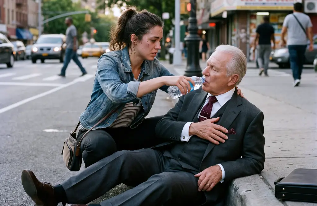Broke and desperate, this single mom stopped to rescue an old man on the pavement! She had no idea that a glance at her resume would expose a shocking 24-year-old family secret...