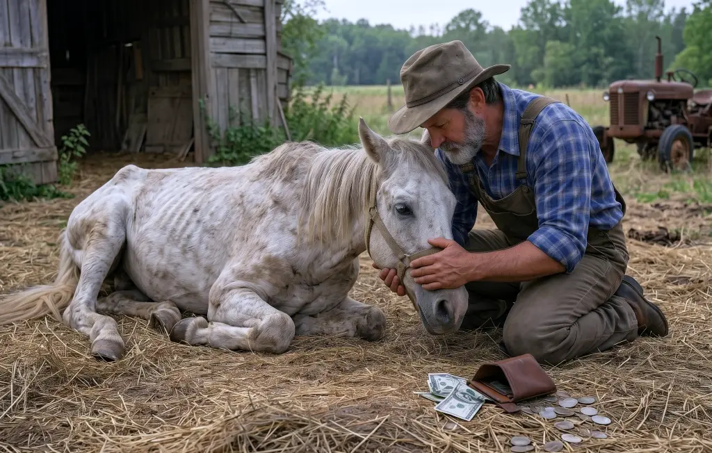 He Spent His Last $200 on a Dying Rescue Horse! When the Vet Scanned Her Microchip, She Froze...