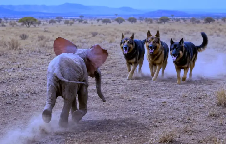 Top Vets Were Hours Away From Euthanizing a Starving Elephant Calf! Then Three German Shepherds Walked Through the Gates...